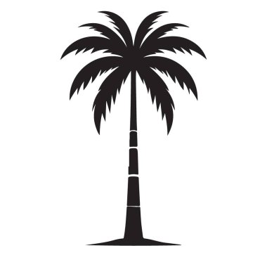 Siluet Palmiye Ağacı Vektör Sanatı Yaz ve Plajla İlgili Tasarım