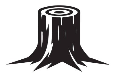 Ayrıntılı Ağaç Damgası Silüeti Vektör Grafik Resimleri Beyazda İzole Edildi