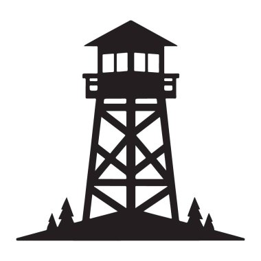 Ormanın Ortasında Yüksek Yangın Gözcüsü Kulesi Görüntü Görüntüsü