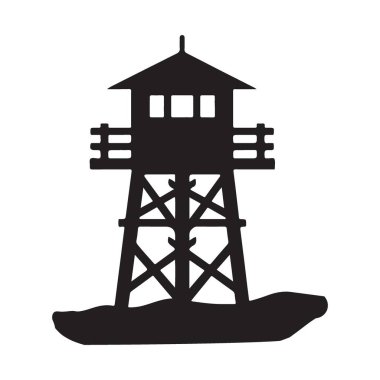 Minimalist Orman Yangını Gözcü Kulesi 'nin Silueti