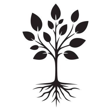 Roots Illustration Büyüme ve Çevre Temalı Genç Ağaç