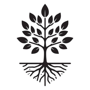 Kökler ve Yapraklar Doğa Bağlantısıyla Sembolik Ağaç Resimleri