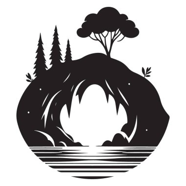 Doğal Kemer Görüntü Görüntü Adası Dağ ve Su Manzarası