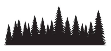 Görkemli Orman Silueti Doğaya İlham Veren Ağaçlar