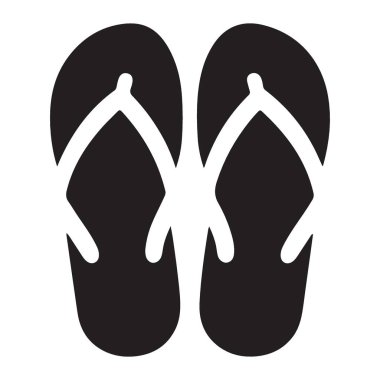 Yaz Esasları Siyah ve Beyaz Parmak arası Terlik Vektör İllüstrasyonu