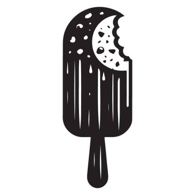 Tatlı Isırılmış Çikolatalı Dondurma Silueti Sanat Eserleri