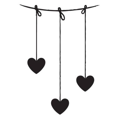 Çekici Asılı Kalp Çelengi Vektör İllüstrasyonu Sevgililer Günü için mükemmel