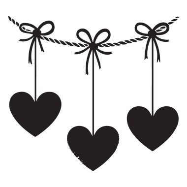 Asılı Kalpler Garland Siluet Aşk ve Sevgi İçin Görüntü