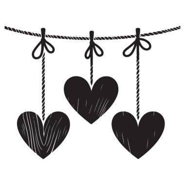 Romantik Kalpler Mandal Dekorasyonları Halat Resimlerinde Asılı Tasarım