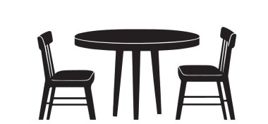 Sandalyeli zarif yuvarlak yemek masası iç tasarım mobilyası