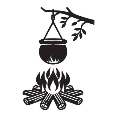 Kamp Ateşi Siluet Görüntü Sergisi Açık Hava Macerası ve Kamp