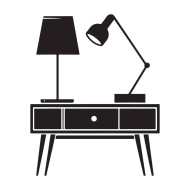 Yatak odası mobilyası ve aydınlatma için Komodinin Lambası Görünümü