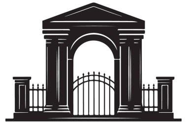 Proje Tasarımı için Büyük Kapı Silüeti Tasarımı Mimari Elementi