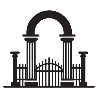 Peyzaj Tasarımı Projeleri için Zarif Archway Kapısı Siluet Vektörü