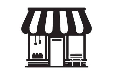 Perakende Mağazası Ön İllüstrasyon İş Silüeti Tasarım Elemanı