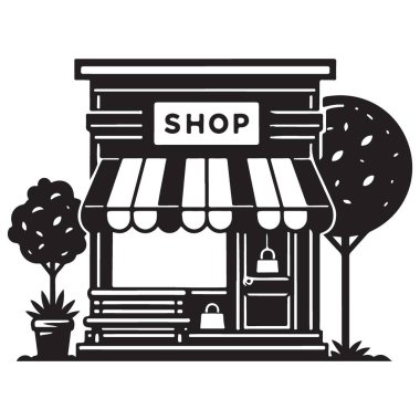 Butik Dükkanı Ön Resimleri Vektör Tasarımı Perakende Mağazası