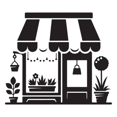 Zarif Mağaza Önü İllüstrasyon Tesisleri Dekor Asma ve Dekoratif Çantalar