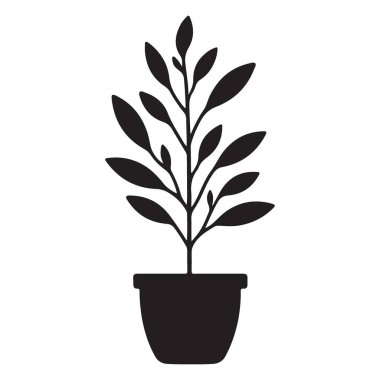 İç dekorasyon projeleri için saklanmış bitki vektörü illüstrasyon silueti