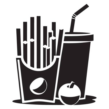 Fast Food, patates kızartması ve öğle yemeği için gazoz.