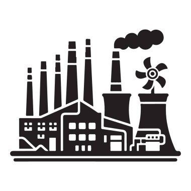 Smoky Industrial Illustration 'un Silueti Ağır Sanayiyi Destekliyor