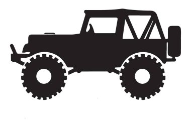 Klasik off road jeep silueti Macera Tutkunları Çizimi