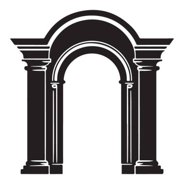 Antik Roma Archway Vektör Siluet Çizimi İndirme