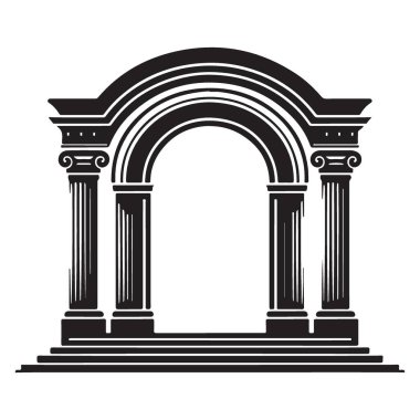 Sütun Vektörü İllüstrasyon Klasik Siluet Grafiği ile Büyük Kemer Yolu