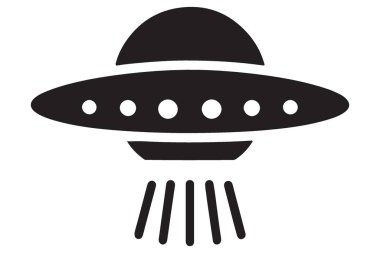 Uzaylı Mekiği Uçan Gövde Vektör İllüstrasyon Simgesi Gizemli Tasarım