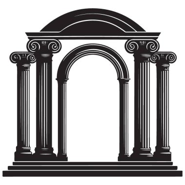 Çoklu Sütunlu Büyük Klasik Mimari Tasarımı Zamansız Mimari Tasarımı