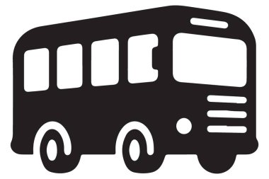 Yoldaki Çocuklar İçin Okul Otobüsü Silüeti Çizimi Taşımacılığı