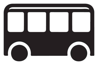 Geçiş ve Şehir Keşfi için Siyah Siluet Otobüs Vektör ResmiName