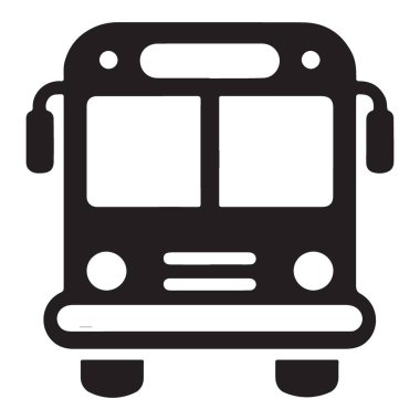 Ulaşım Projeleri için Ön Otobüs Vektörü Silüeti ResmiComment