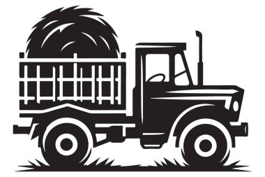 Hey Truck Illustration Çiftlik Aracı Tarım Malzemeleri Silueti