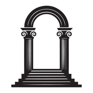 Archway illüstrasyon vektörü Klasik mimari yapı silueti