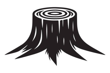 Bahçe Projeleri için Benzersiz Ağaç Damlası Siluet Vektörü İllüstrasyonu