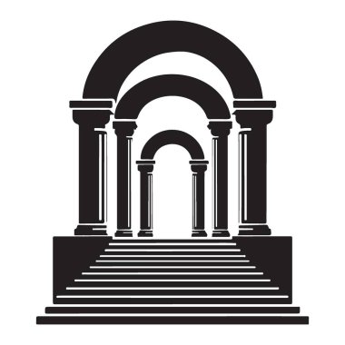 Mimari Tasarımlar için Muazzam Kemerler Siluet Vektör İllüstrasyonu