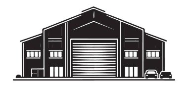 Endüstri ve Depolama Tasarımı için Depo İnşa Eden Vektör Resimleri