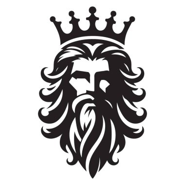 Görkemli Aslan Başı Silueti Grafik Tasarım Vektörü İllüstrasyonu