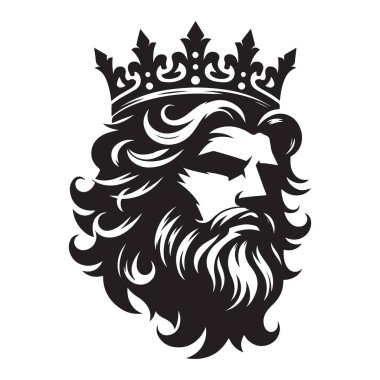 Crown Illustration Vektör Resmi İndirilmiş Görkemli Siluet Aslanı