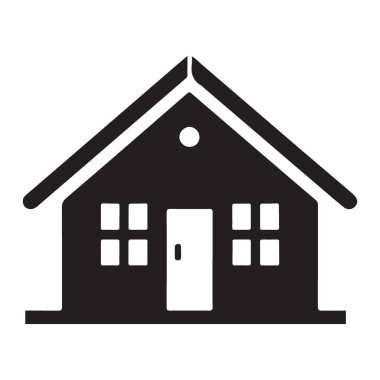 Emlak ve Aile Hayatı Silüeti için Basit Ev Vektörü Grafiği