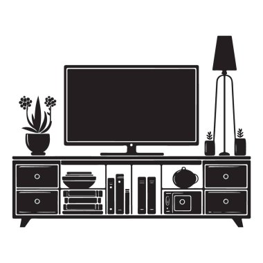 Aksesuar Vektörü İç Tasarımı ile Modern Televizyon Standı