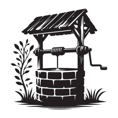 Eski moda Dilek Kuyusu Görüntü Taşra Tasarımı