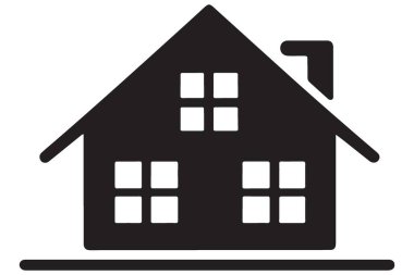 Emlak Konsepti için Basit Siluet Evi Resimleri Vektör Grafiği