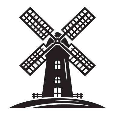 Tarımsal veya Yenilenebilir Enerji Projeleri için Zarif Yel Değirmeni Vektör ResmiName