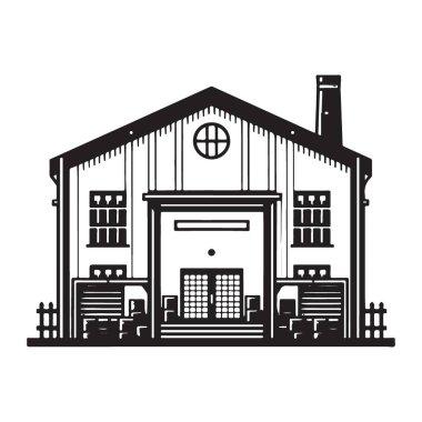 Tarımsal ve Çiftlik Kavramları için Ahır Siluet Vektör Sanatı