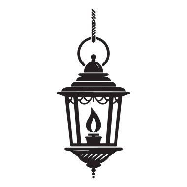 Ev Dekorasyonu İçin Titrek Alev İllüstrasyonlu Zarif Asılı Fener