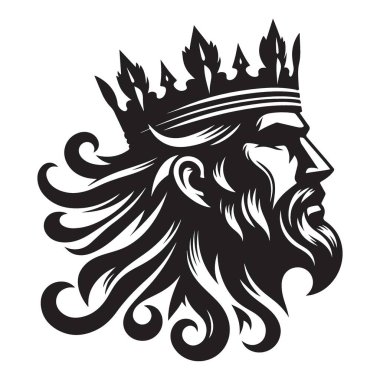 Kraliyet Tasarımları için Kraliyet Resimleriyle Görkemli Kral Profil Silueti
