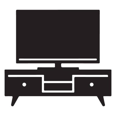 Home Entertainment Designs için Stand Illustration ile Modern Televizyon Seti