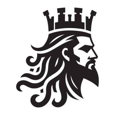 King Silhouette Vektör Sanat İllüstrasyonu İndirilebilir Kraliyet Grafik Tasarımı