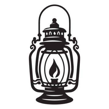 Açık Hava Macerası için klasik Siyah Fener Siluet Vektör Grafiği